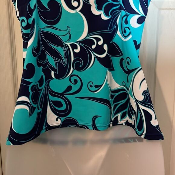 Vintage Jamaica Bay 1990s Ruffled Front Paisley Print Tankini Swim Top 8 - Picture 13 of 16